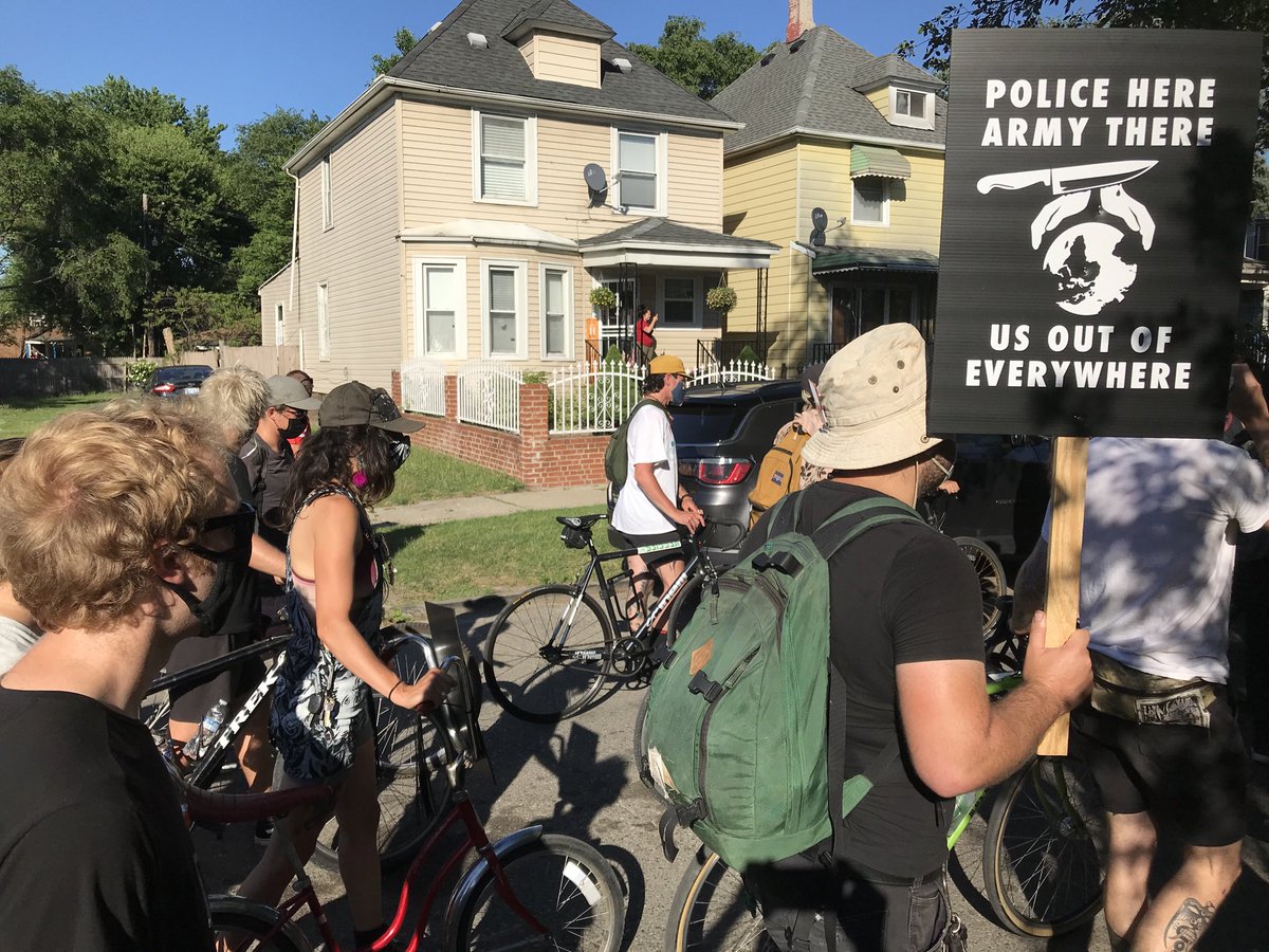 Detroit’s protesters on 32nd day of marching, here Monday night chant their way through Mexicantown as numerous Chihuahua dogs join in.<a href="/freep/">Detroit Free Press</a>