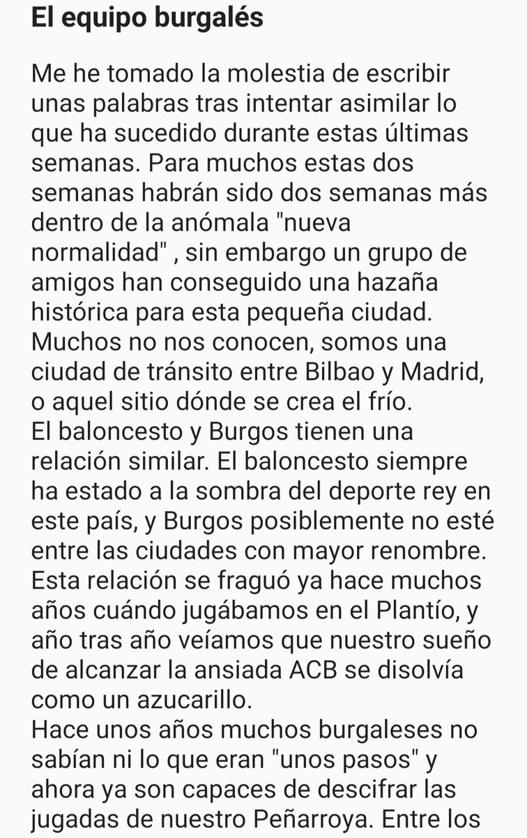 ManuBaruque's tweet photo. Quería escribir unas palabras con mucho cariño 
"El equipo burgalés" @SanPabloBurgos . Ojalá lo lean https://t.co/gY8T1SI2r8