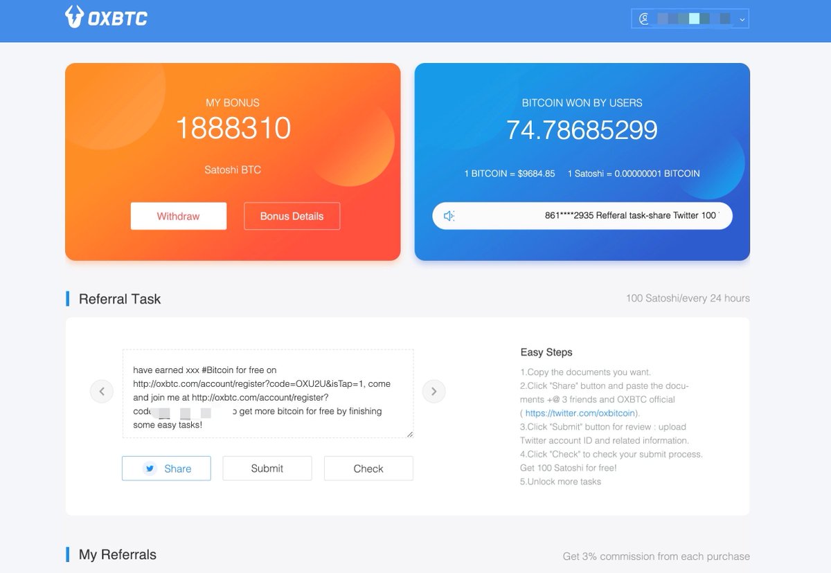 oxbitcoin's tweet photo. 🥳Follow the steps to get 150 satoshi, up to 39,400 satoshi one month!
1.Register OXBTC Freebtc :https://t.co/TwhPeWSRXK
2.Follow Twitter(@oxbitcoin)
3.Join TG group:https://t.co/py4vH0Hdby
4.Fill in your email address and your OXBTC Freebtc account:https://t.co/diw5Y9glm6 https://t.co/PnFBgxGDpA