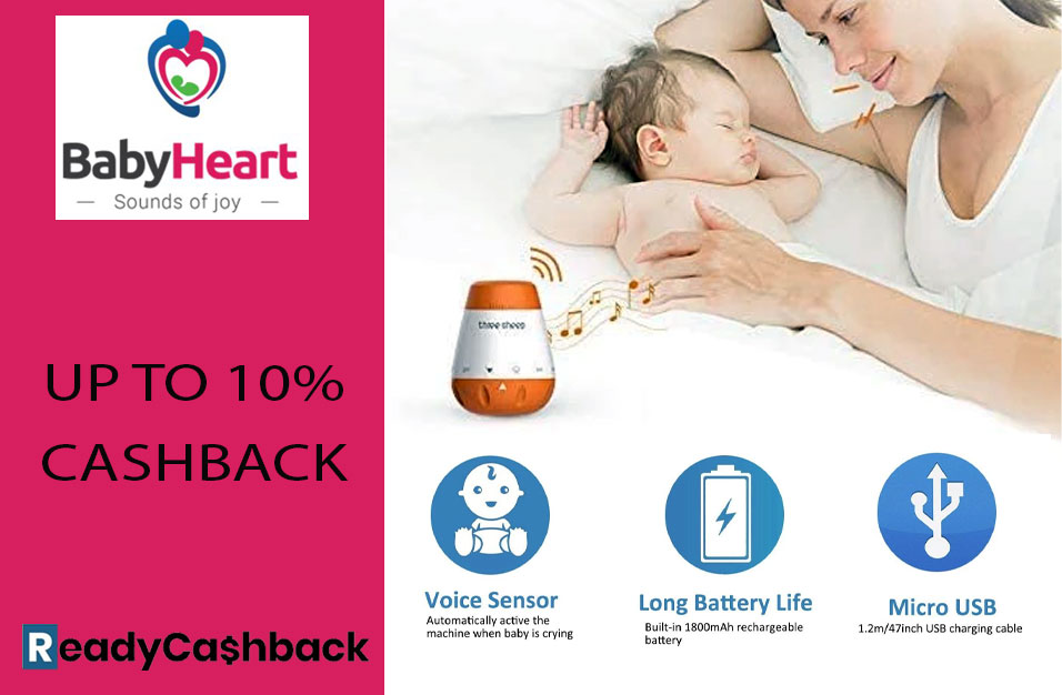 ReadyCashback's tweet photo. BabyHeart – Up to 10% Cashback! This baby soother features 6 different calming sounds - https://t.co/bQPyVUazgM https://t.co/riA3HDhHDg