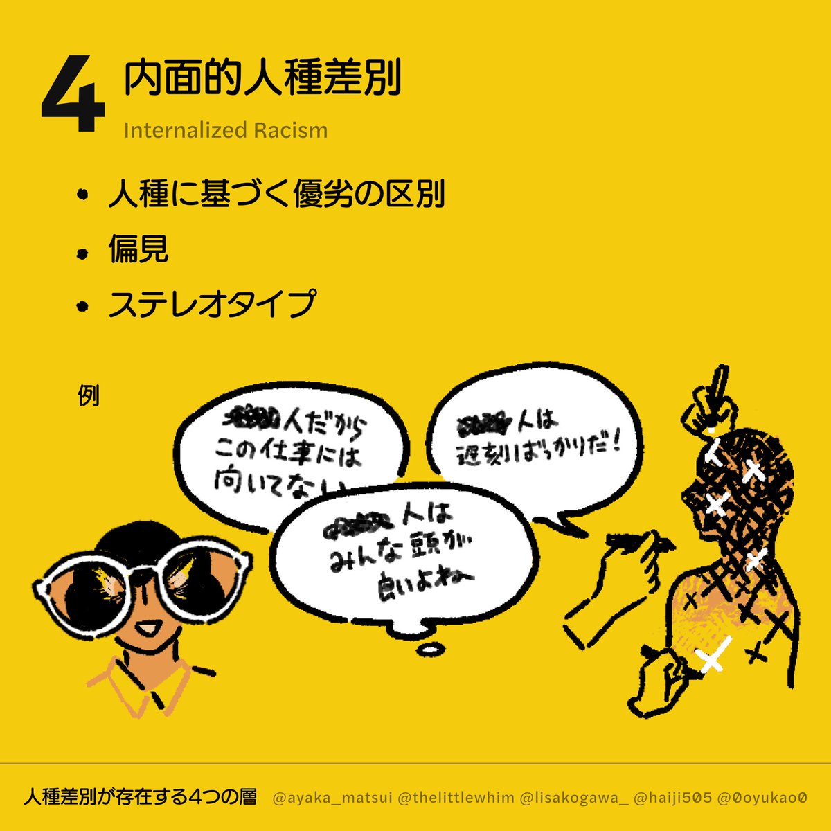 続き。「人種差別の影響を及ぼす可能性を認識することは、自身の考えや行動を改める第一歩です。まずは自分自身が変わることが大切です。」 