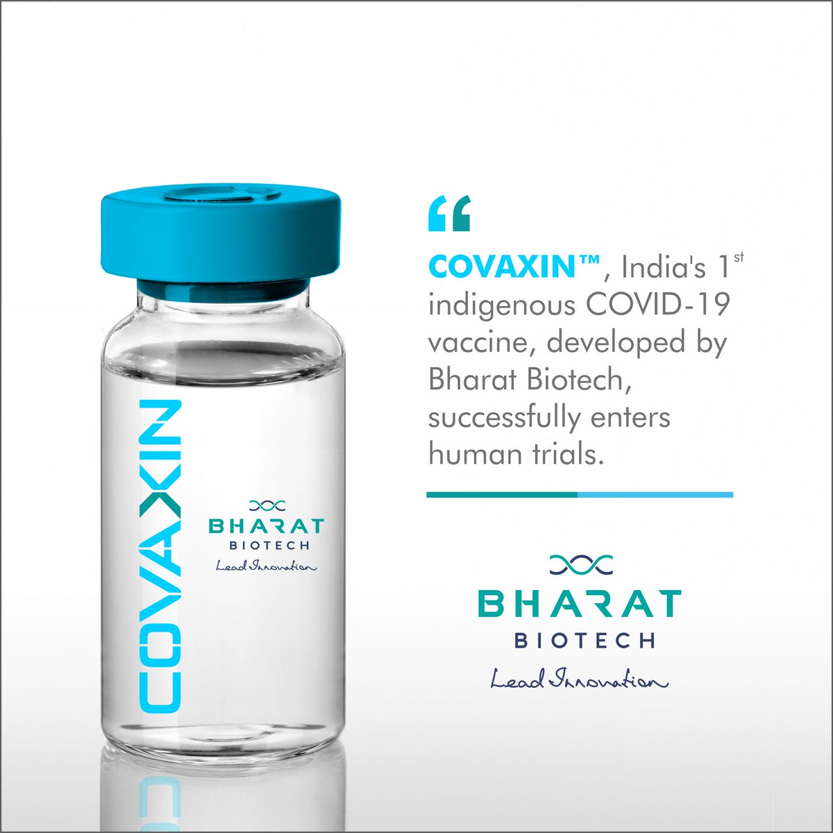 mannkibaat's tweet photo. COVAXIN™, India's 1st indigenous Covid-19 vaccine, developed by @BharatBiotech  in coordination with @ICMRDELHI and NIV (Pune)  successfully enters human trials.

 #COVAXIN #IndiaFightsCorona https://t.co/VrOrU1Ytpk