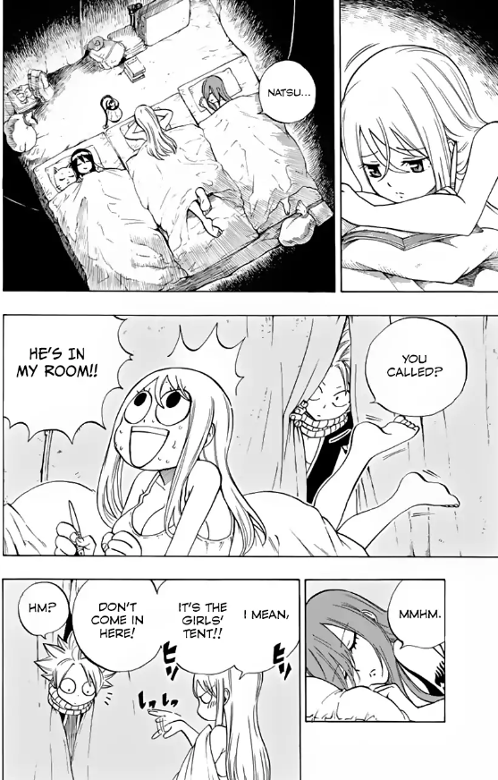 Day 182 of 366 of NaluLucy thinking and worrying about Natsu. Says his name outloud and Natsu comes Lol