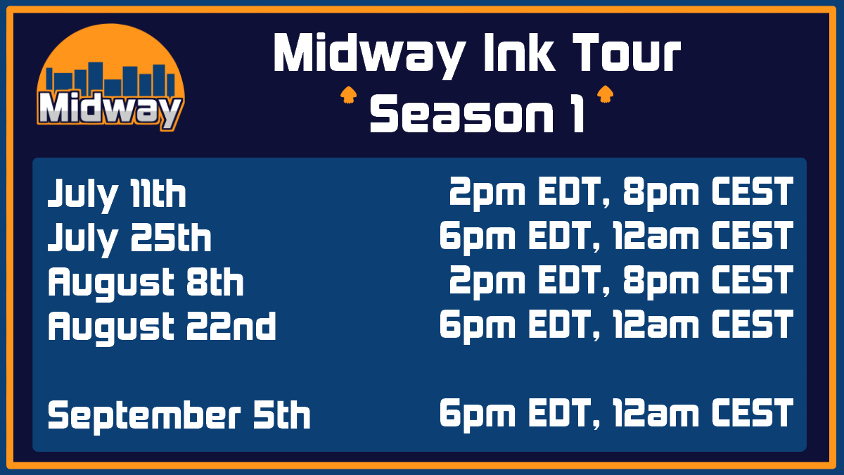 InkMidway's tweet photo. Introducing Midway Ink Tour, a new tournament series for mid-level teams looking to compete against each other. Here is some information on the tour! https://t.co/zS5ivy5kcj