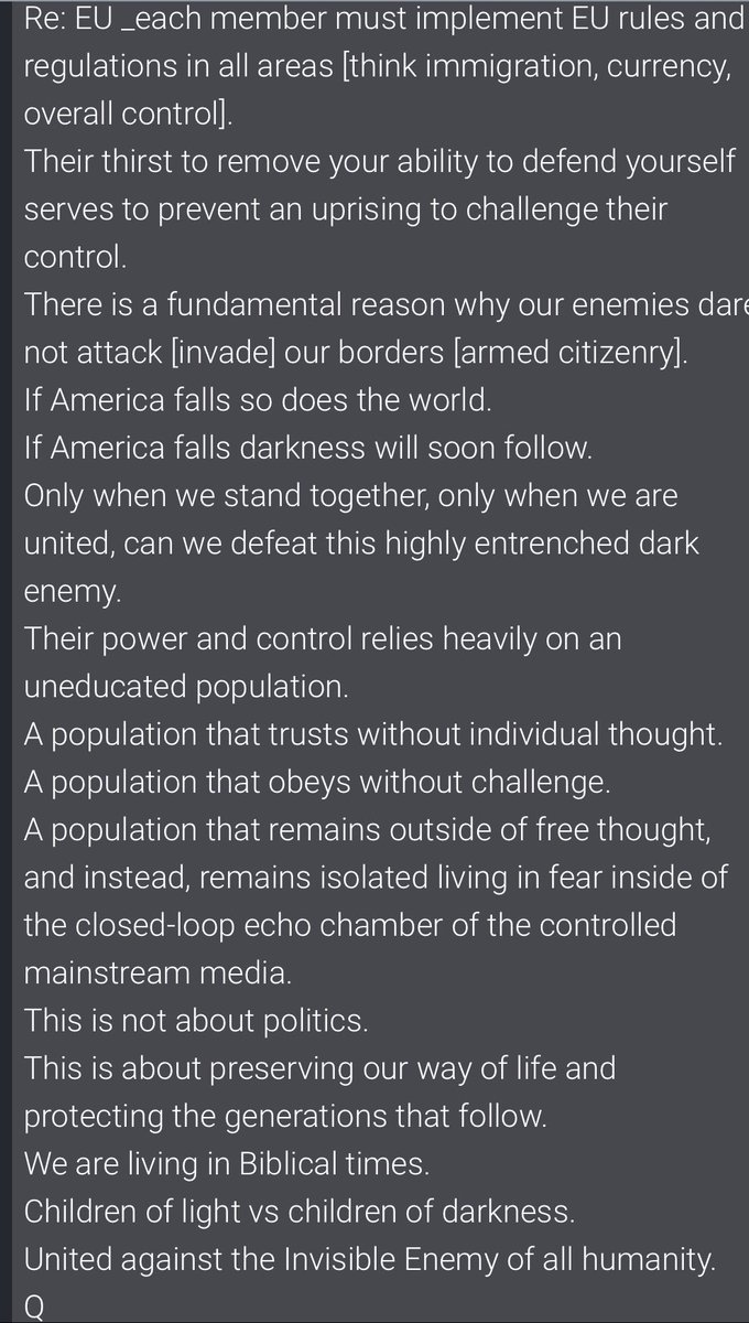  #QAlert 6/30/20 Q4545Humanity is good, but, when we let our guard down we allow darkness to infiltrate and destroy.Like past battles fought, we now face our greatest battle at present, a battle to save our Republic, our way of life, and what we decide (each of us) now will 