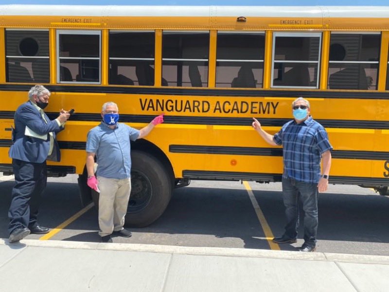 RgvVanguard's tweet photo. Breaking News, Vanguard Academy History in the Making!!! Vanguard  Academy just bought a 2020 school bus. It has four video and audio indoor and outdoor cameras with night vision, three ACs, 7 emergency exits and equipped with WiFi. The first of many for Vanguard Academy!!! https://t.co/F2yvoeSxBT