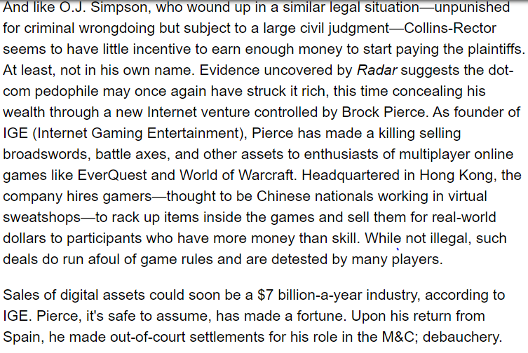 The victims have never received payment from Collins-Rector despite his apparent involvement in highly profitable subsequent ventures.