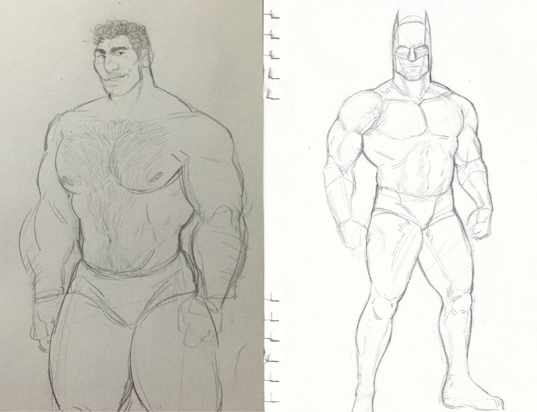 i hate looking at my old art but 
batman 2017 VS 2020 