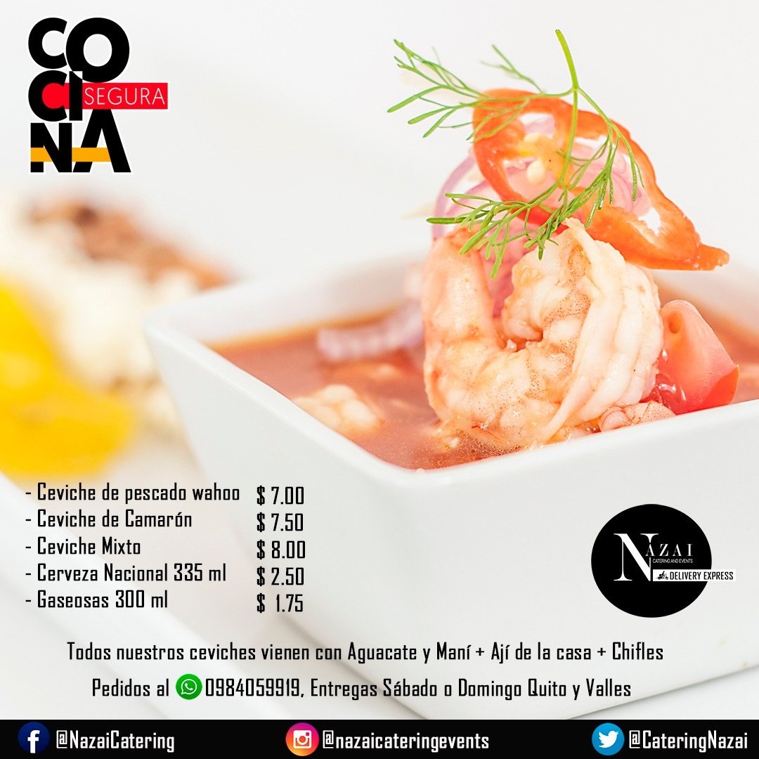 Disfruta de los mejores  ceviches de la ciudad, te lo llevamos a la puerta de tu casa. 
Garantizamos calidad y salubridad en nuestros alimentos. 

Entregas Sábado y Domingo.
Link de Pedidos

api.whatsapp.com/send?phone=593…