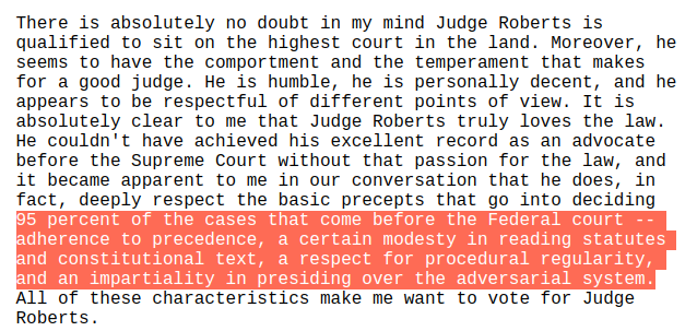 I'm going to screencap some of that speech here. It is a thoughtful speech that delves into the role of the judiciary. 3/