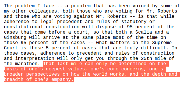 I'm going to screencap some of that speech here. It is a thoughtful speech that delves into the role of the judiciary. 3/