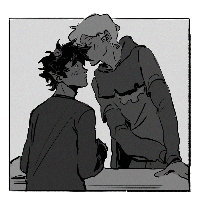 and these are for @lohacse ! first two based off this fic https://t.co/s0GaZZmzIT idk why i put a table between them... anyways this brings the amt of money raised up to about $2500!!! thank you everyone!! ???✊?