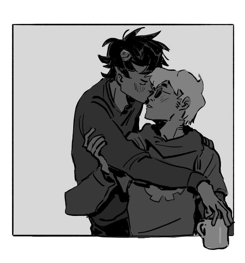 and these are for @lohacse ! first two based off this fic https://t.co/s0GaZZmzIT idk why i put a table between them... anyways this brings the amt of money raised up to about $2500!!! thank you everyone!! ???✊?
