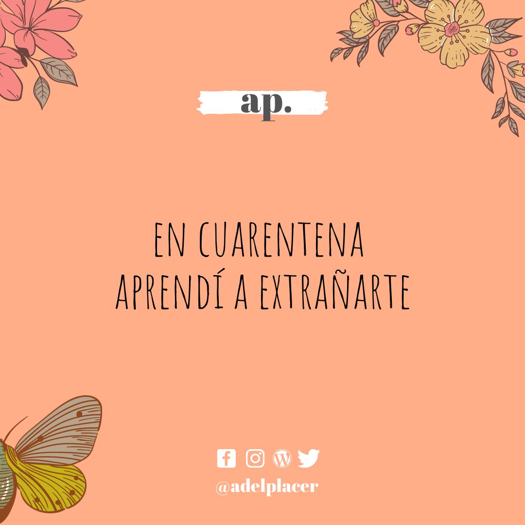 adelplacer's tweet photo. Aprendí a extrañarte. 

#frasesmotivadoras #frasesdeamor  #ecuador
#bloggers #bloggerstribe #blogging #bloggingcommunity #follo4folloback #FolloMe #AmorEnCuarentena #amorentiemposdepandemia #cuarentena #CuarentenaEstricta #lecturarefugio https://t.co/513kjuH4OW