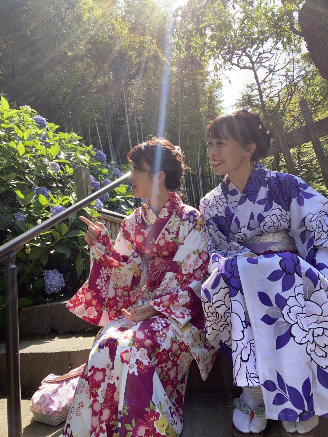 鎌倉着物レンタル古都 梅雨の晴れ間の青空はもう夏の色 長谷寺 鎌倉デートスポット 報国寺の竹林 浄明寺 鶴岡八幡宮 雪ノ下 高徳院 鎌倉大仏 円覚寺 山ノ内 銭洗弁財天宇賀福神社 鎌倉市観光総合案内所 明月院 あじさい寺 鎌倉着物レンタル