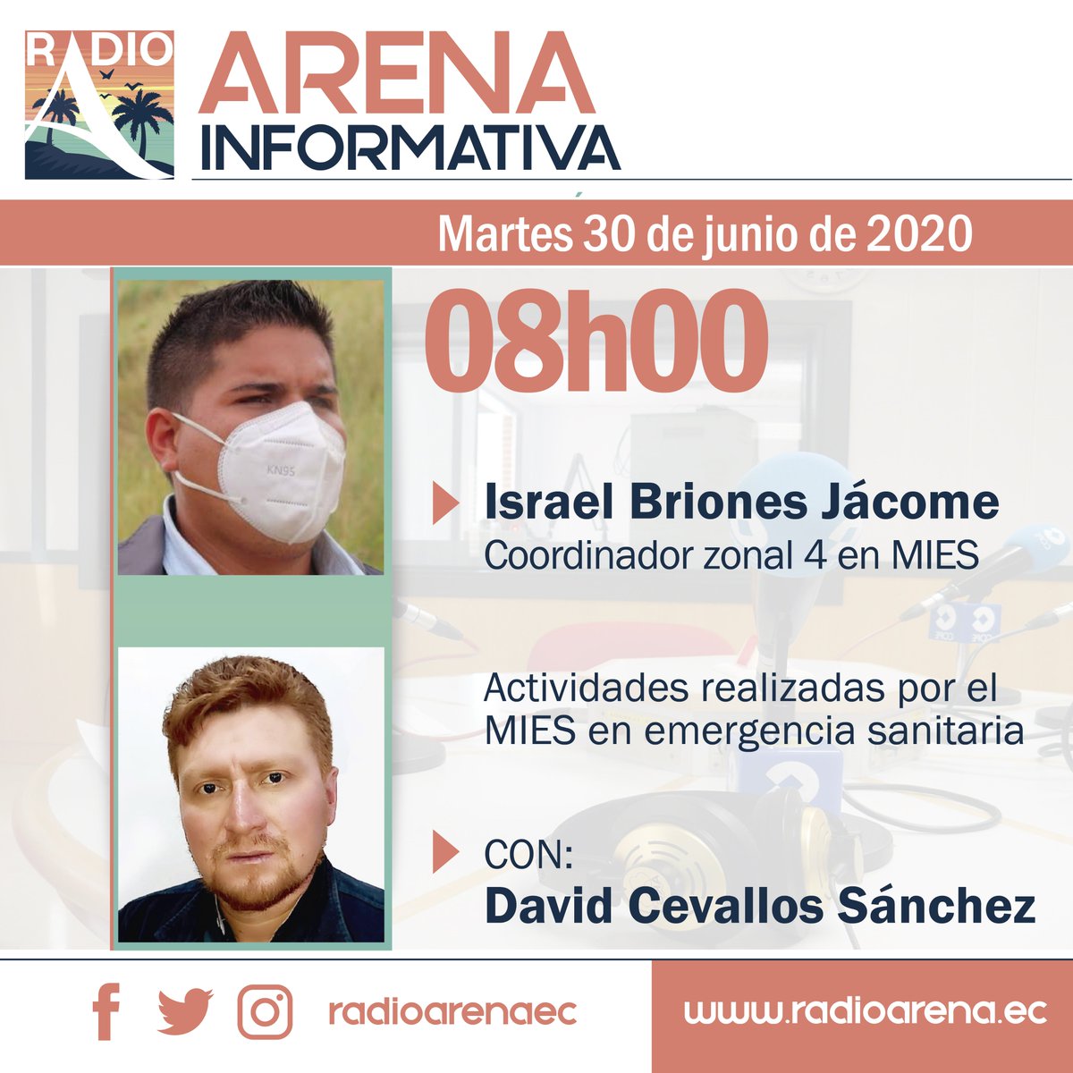 RadioArenaEc's tweet photo. Sintonice Radio Arena 93.7 

Israel Briones, nos manifestará las acciones que se han realizado en la emergencia sanitaria como MIES, con David Cevallos

Escúchenos en audio real a través de la https://t.co/wzv9OaKJ70 https://t.co/sw8WMQvzek