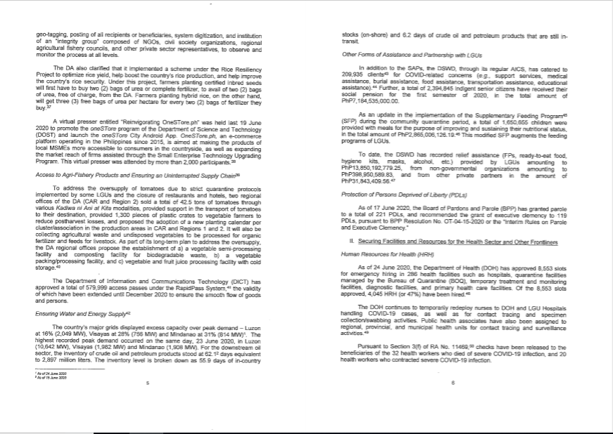 THREAD: President Duterte's 14th report to Congress on the government's response to the COVID-19 pandemic.The report is part of the requirement under the Bayanihan to Heal as One Act which expired on June 25.  @ABSCBNNews