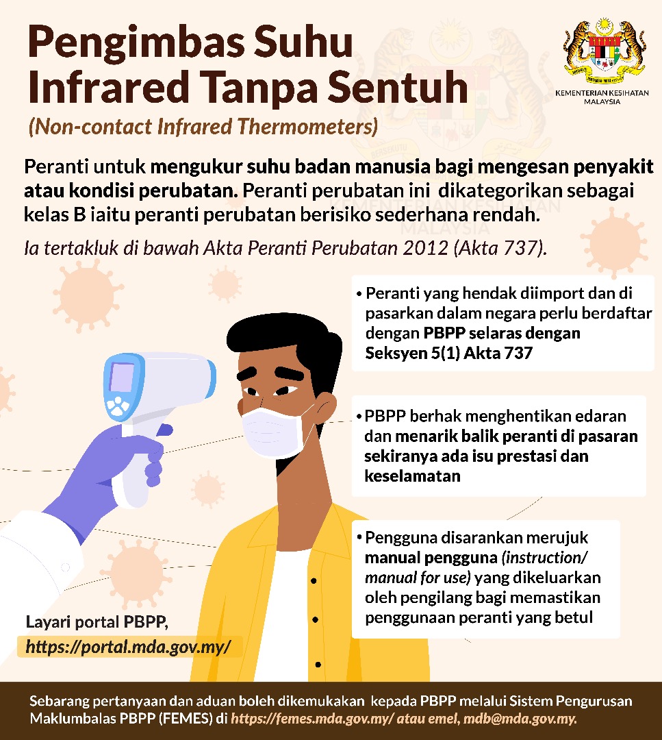 Uzivatel Kkmalaysia Na Twitteru Pengimbas Suhu Infrared Tanpa Sentuh Yang Digunakan Untuk Periksa Suhu Badan Kita Sebelum Masuk Ke Premis Tertentu Adalah Peranti Perubatan Kelas B Berisiko Sederhana Rendah Alat Ini Perlu