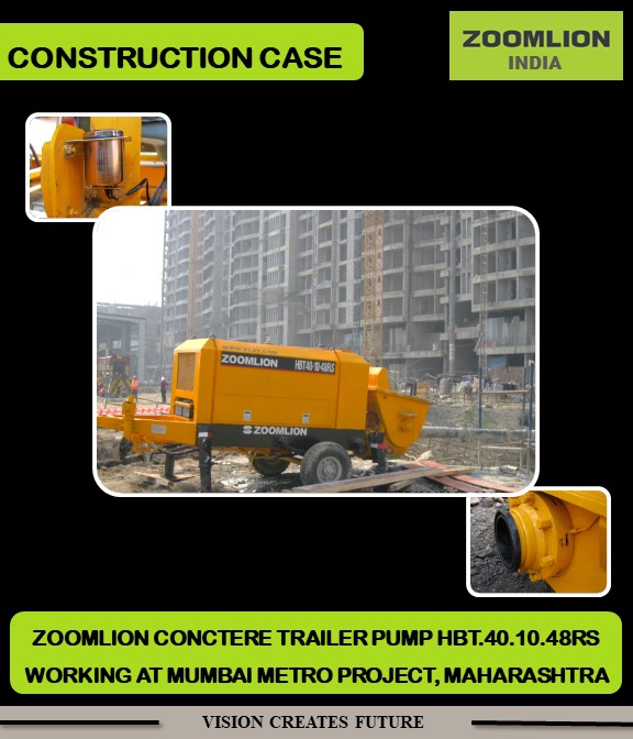 Zoomlion17's tweet photo. #ZoomlionConstructionCases

#Zoomlion #Concrete #TrailerPump HBT40.10.48RS contributed in building #MumbaiMetro, a flagship #project of #MMRDA!

 #ZoomlionIndia #Metro #Infrastructure #Construction #Concretetrailerpump #Constructionmachinery #Constructionequipment https://t.co/08vv1VCeiJ
