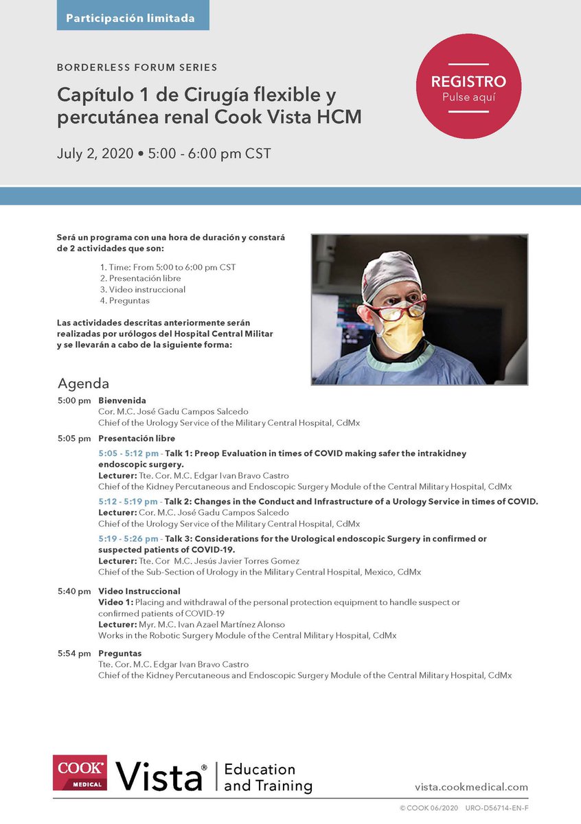 CookCandyAu's tweet photo. Borderless❗️Borderless❗️
Here comes the 2nd hit of #CookUroBorderlessForum. Experts from Mexico will share how the pandemic changed Urology practice. Register now!
@FedeLewi 
#endourology #UroSoMe #MedicalEducation https://t.co/BtSrmfweUl