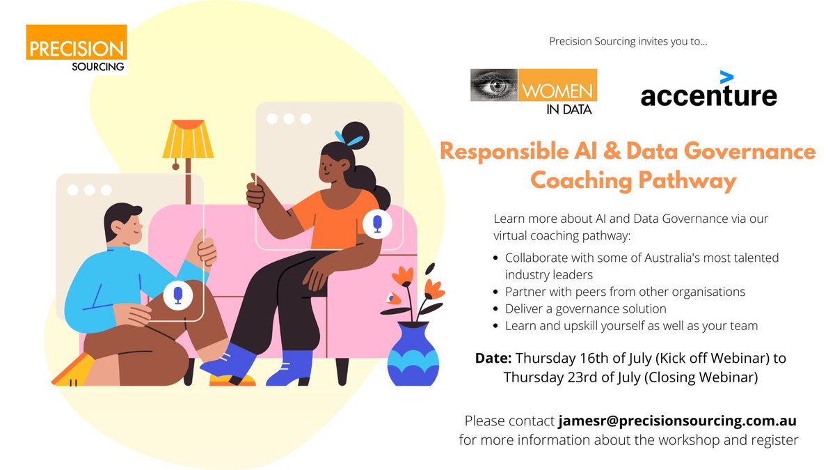 Precision Sourcing Australia in conjunction with Accenture are excited about our upcoming AI and Data Governance event. It will take place from the 16th of July to the 23rd of July. Be sure not to miss out on this fantastic event by registering here buff.ly/3gdUTrI