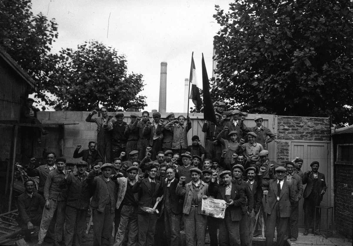 PS bonus photo of strikers occupying their metallurgy factory in Seine-Saint-Denis at the start of the Popular Front in 1936