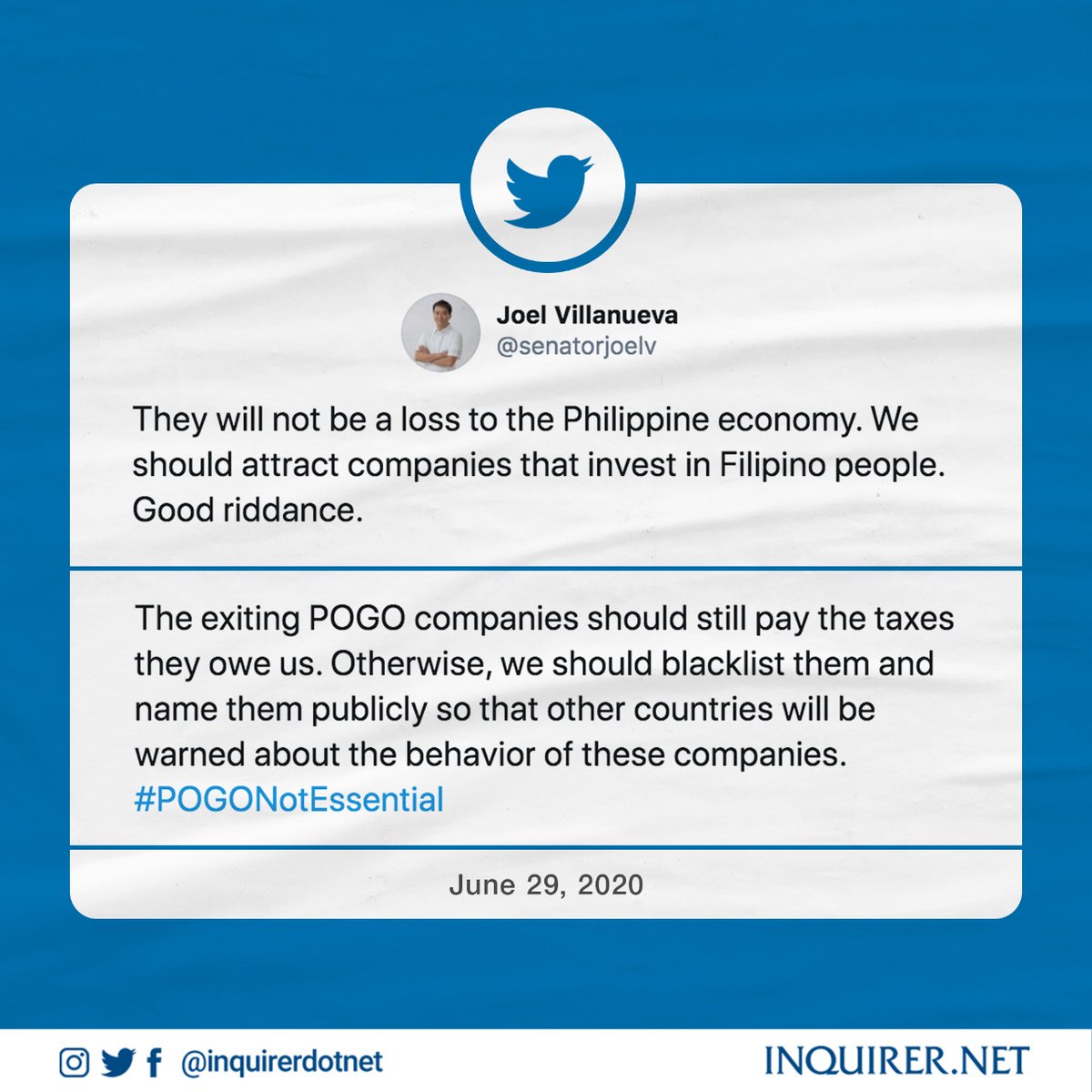 Sen. Joel Villanueva noted that despite calls to the attention of