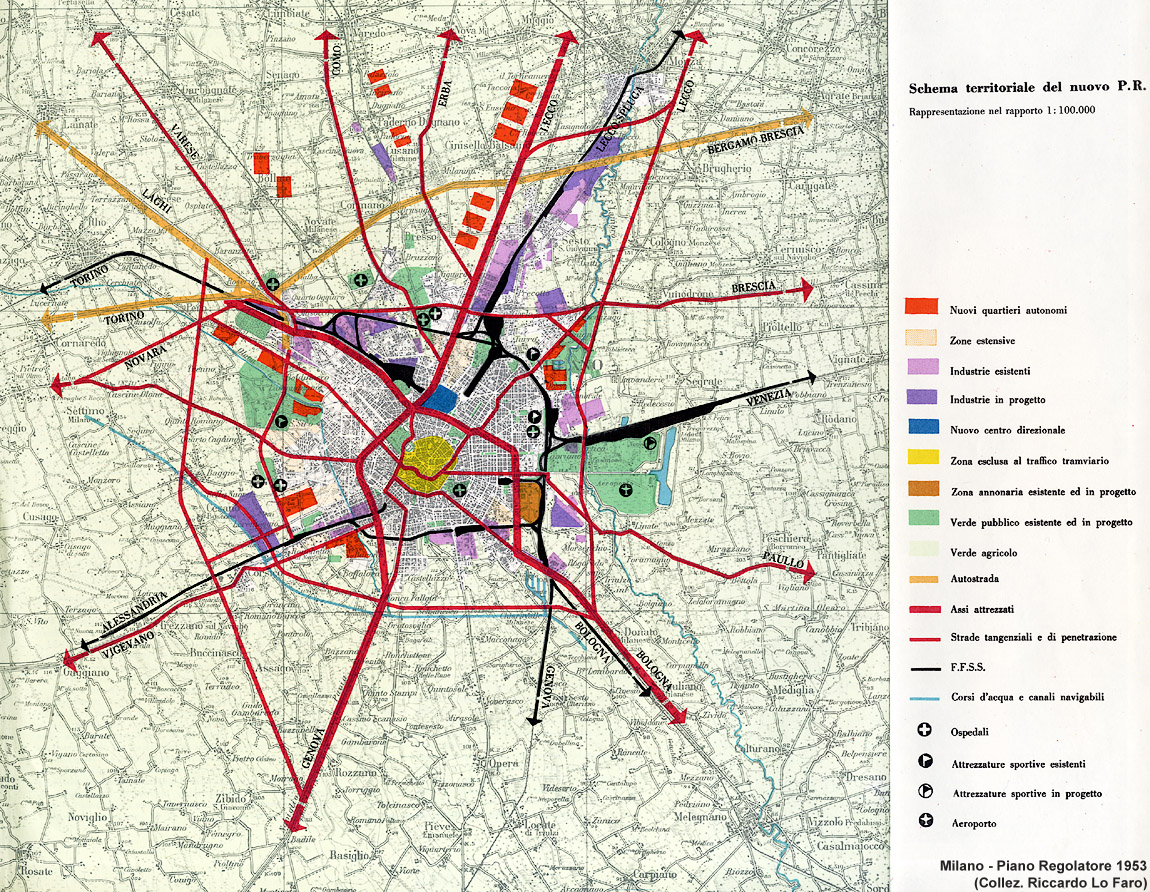 7/ As the country was in ruins, priority was given to a less grandiose reconstruction plan following the existing development patterns. Nevertheless, the idea remained popular with planners and resurfaced in the 1953 PRG (masterplan).