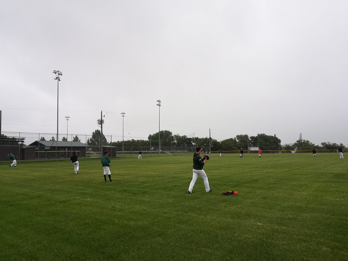 doc22's tweet photo. 18U AAA Swift Current 57's were allowed to practice for first time tonight. When you've been in a COVID-19 delay for 3.5 months, you go out in the pouring rain. Felt awesome to be out with the boys. #go57s @BaseballSask @baseballcanada https://t.co/do8gZrW6o2