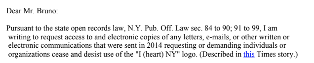 In 2015, I wrote a FOIL request to the state for all the cease and desist letters sent the previous year. After a few months and a lot of nudging, I got a 381 page PDF. Highlights of violations from the PDF follow —