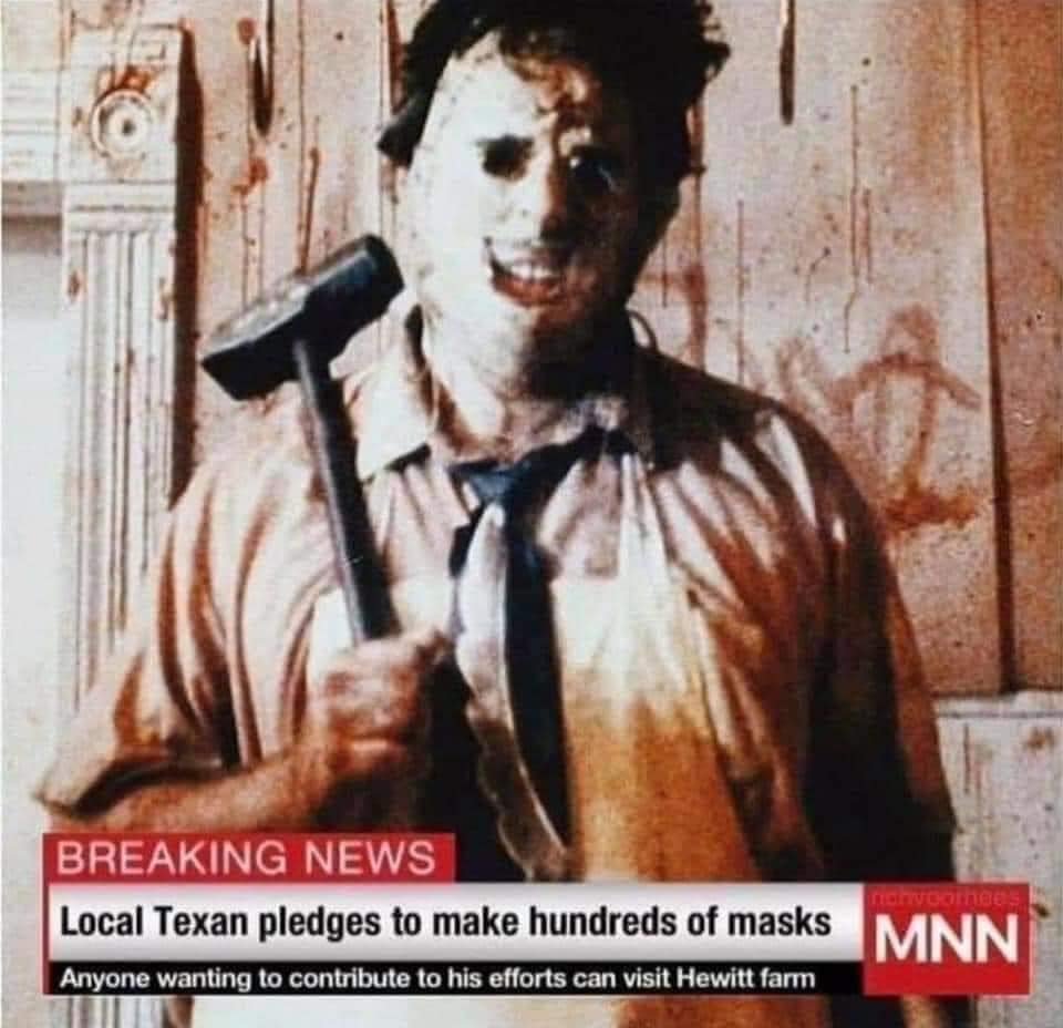 HauntersDigest's tweet photo. Helping to save lives! (Kinda) #WearAMask #WearADamnMask #WearAMaskSaveALife #youhavetolaughtosurvive https://t.co/d3dN8ElbHM