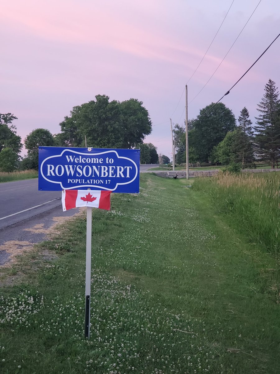 You take a......
Rowe Family of 4
+
Thompson Family of 4
+
Lambert Family of 5
+
Lambert Family of 4
=
ROWSONBERT 
Population 17 

The signs were made buy Scott &amp; Rob Dickson and they have historically named our little heaven !!! 
Hats off Boyz   First counsil meeting TBA.🍻🍻