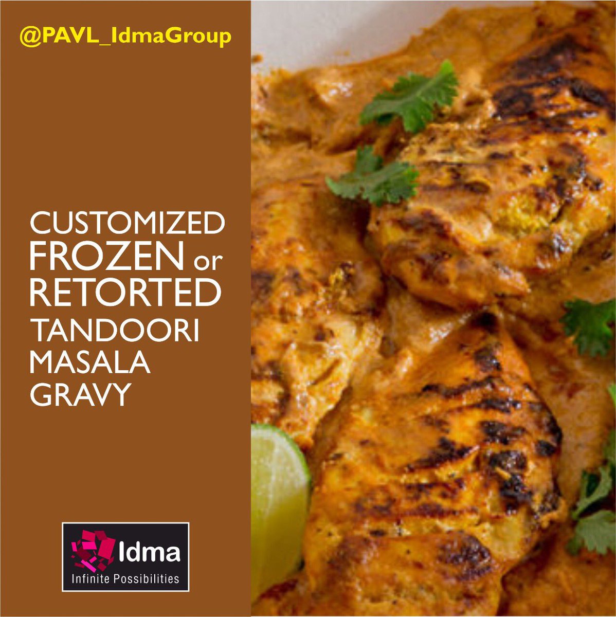 PAVL_IdmaGroup's tweet photo. is India's only supplier of Customized Food Products 2d #FoodService

Contact us 4 Preservative free -#Frozen &amp; #Retorted(French Technology) #Cooking #Sauces #Gravies Pastes as per ur specific tastes

#supplychain #food #export #foodexport #processedfood #sauce #tandoorimasala https://t.co/6vCMkpn2h5