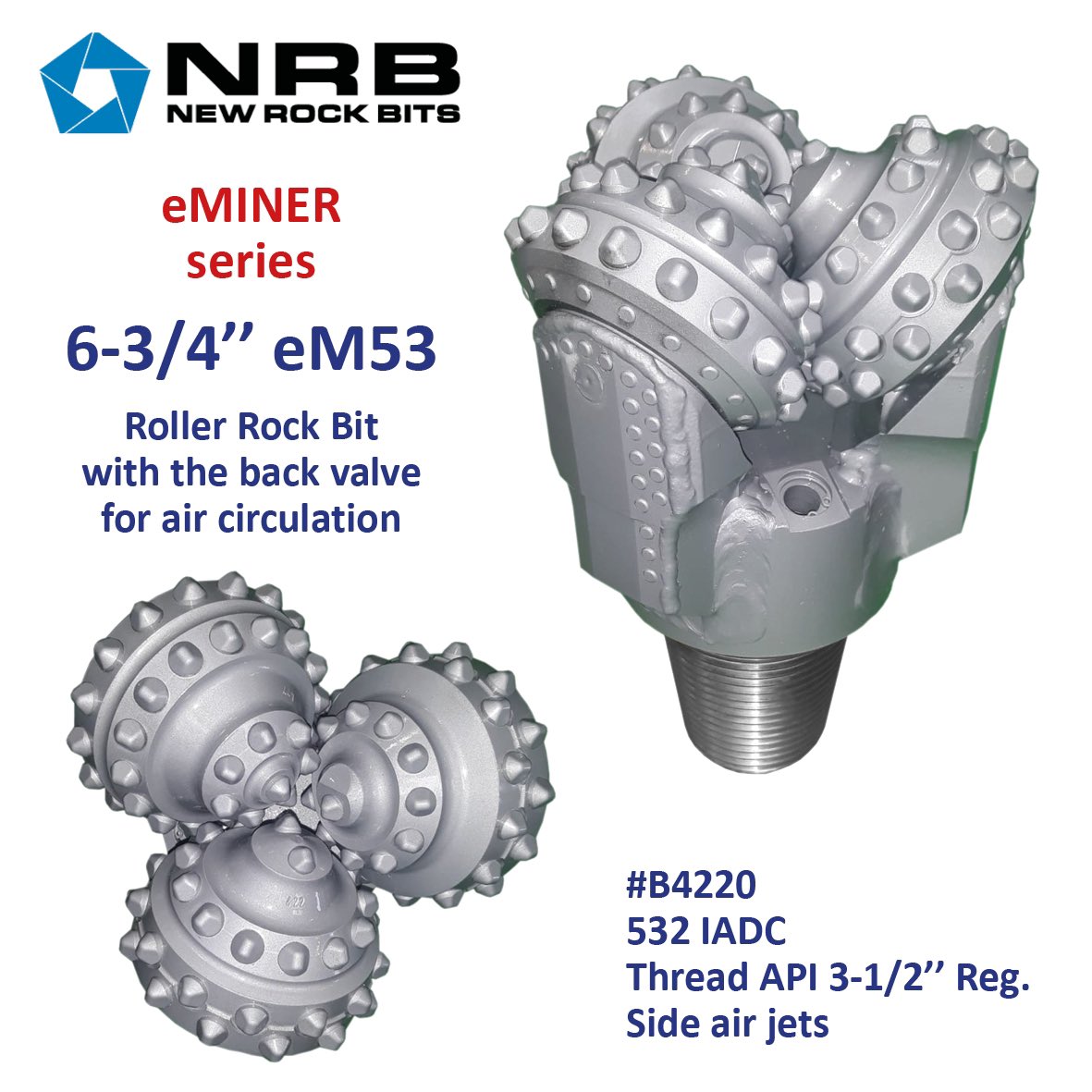 NRB presents 6-3/4’’ eM53 bits (532 IADC) from eMINER series for a drilling of blastholes in mines
#nrbbits #newrockbits #tricones #brocas #drillers #perforaciones #groundwaterweek #drillersclub #aquapozos #mining #miningequipment #miningbits #blastholedrilling #blastholedrill