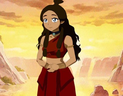 Sure, it’s a Fire Nation disguise, but Katara matures and grows significantly in Book 2 to Book 3, where coincidentally we saw her let her hair down more often.