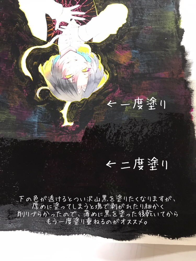 望月淳 ヴァニタスの手記 アニメ放送中 على تويتر ヴァニタスの手記8巻扉絵 1 2枚目 背景部分にアクリル絵の具の黒を塗ります 私はターナーアクリルガッシュを使用 3枚目 黒が乾いたらいよいよ削っていきます 削るのに使ったのはamazonで千円ちょいで購入 望月淳 ヴァニタスの手記 アニメ放送中 على تويتر ヴァニタスの手記8巻扉絵 1 2枚目 背景部分にアクリル絵の具の黒を塗ります 私はターナーアクリルガッシュを使用 3枚目 黒が乾いたらいよいよ削っていきます 削るのに使ったのはamazonで千円ちょいで購入