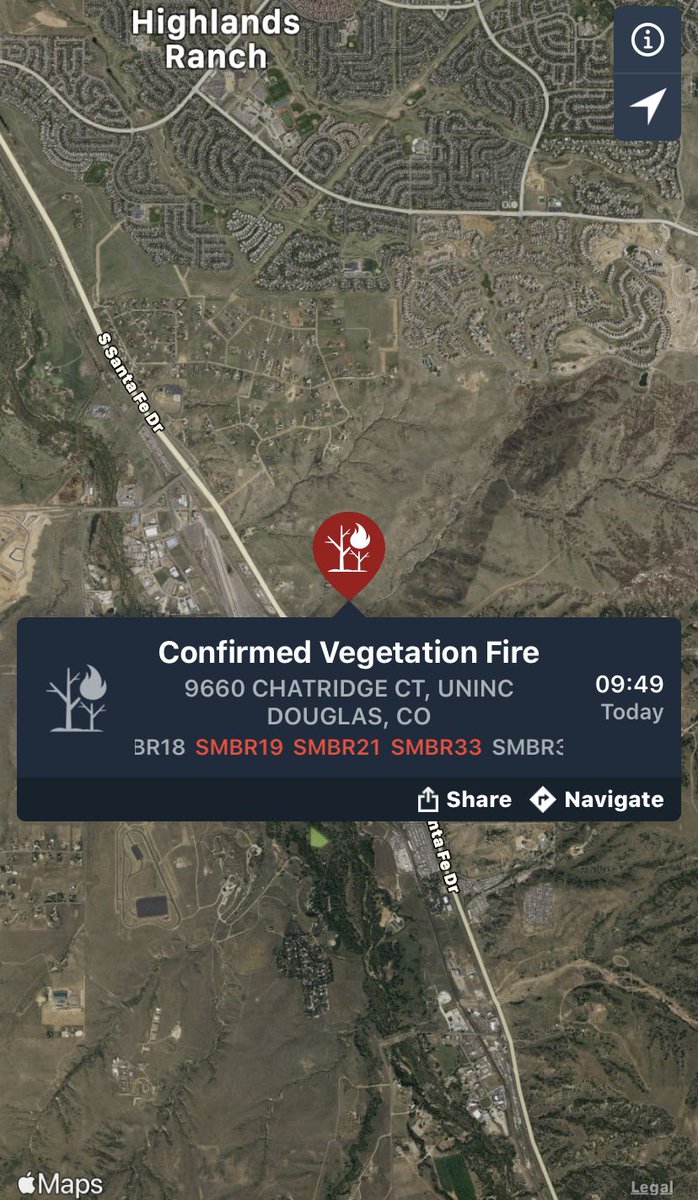 SouthMetroPIO's tweet photo. Final evening update for the #Chatridge2Fire 4 wildland fire engines and crews will remain at the fire overnight patrolling. Glowing embers, light smoke and occasional flames should be expected within the fire perimeter. This is normal and more crews will be working tomorrow. https://t.co/vwalx8oJ3h