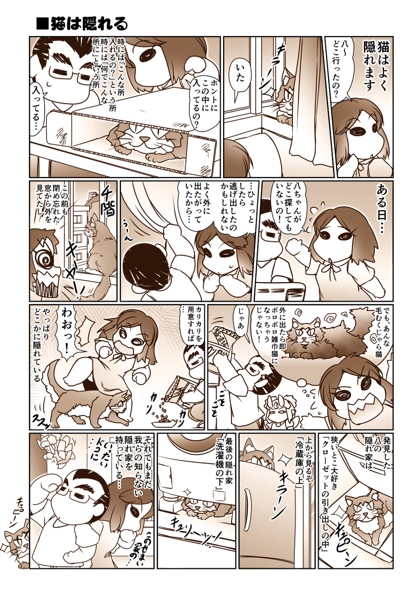 「猫は隠れる」 #漫画 #嫁 #猫 #日常 https://t.co/laiKMCs5eP 