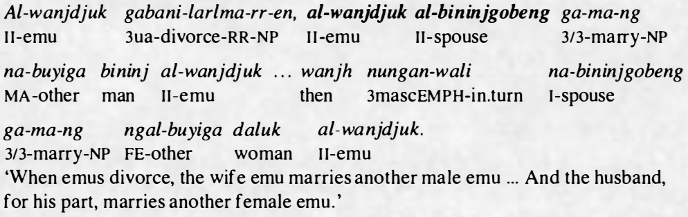 stipulative's tweet photo. Would love to know more about the context of this statement about emu relations #linguisticsexample #lingex #lingdata #australianlanguages #bininjkunwok https://t.co/62c3Qa08W5