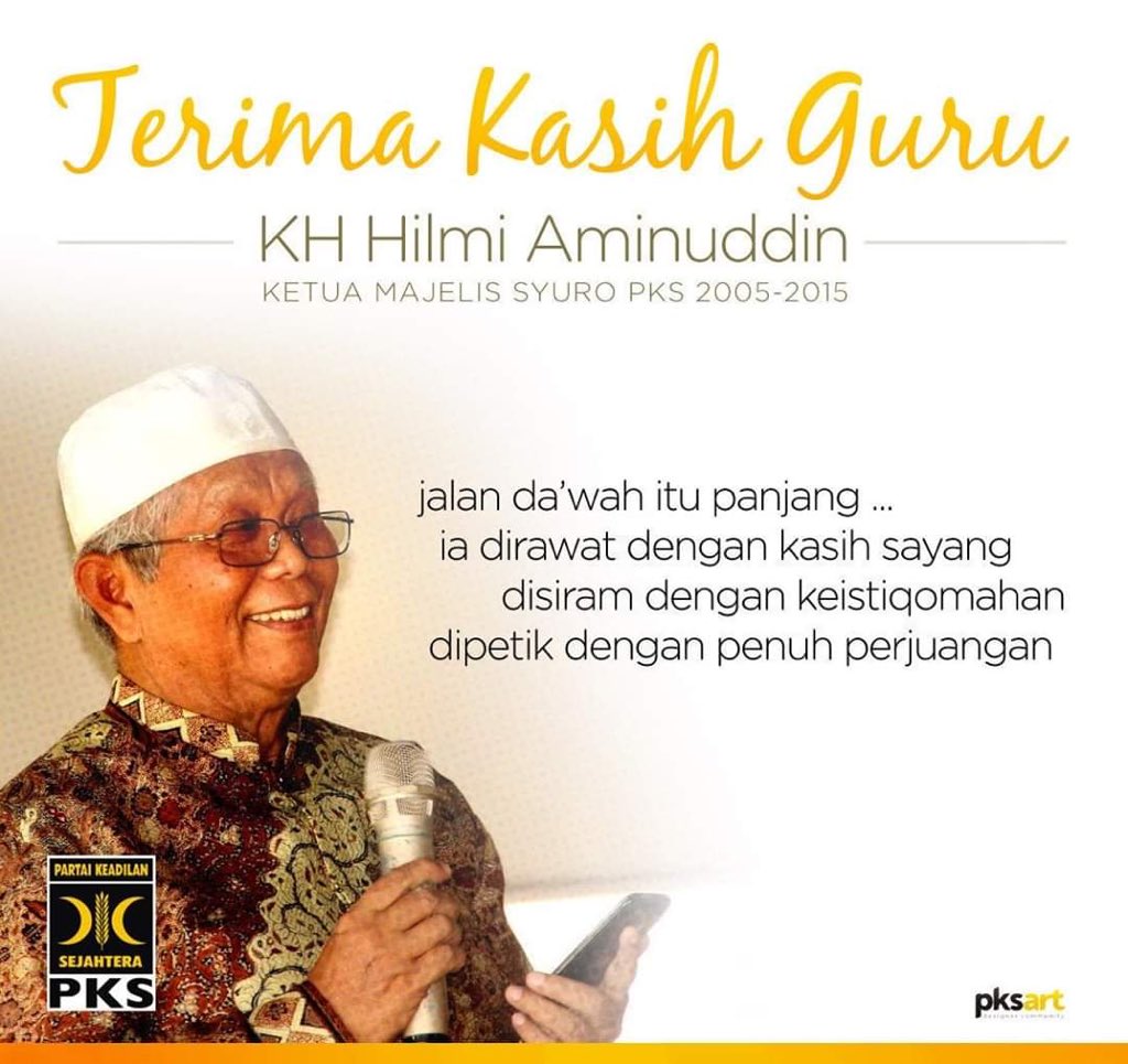 انا لله وإنا إليه راجعون

Telah berpulang ke rahmatullah ust Hilmi Aminuddin, Selasa 30/6/2020 pukul 14.24 di ruangan Berlian Timur RS. Santosa Central, Jl Gardujati, Kota Bandung

Semoga Almarhum husnul khotimah, diterima amal ibadahnya dan dilapangkan kuburnya. Aamiin