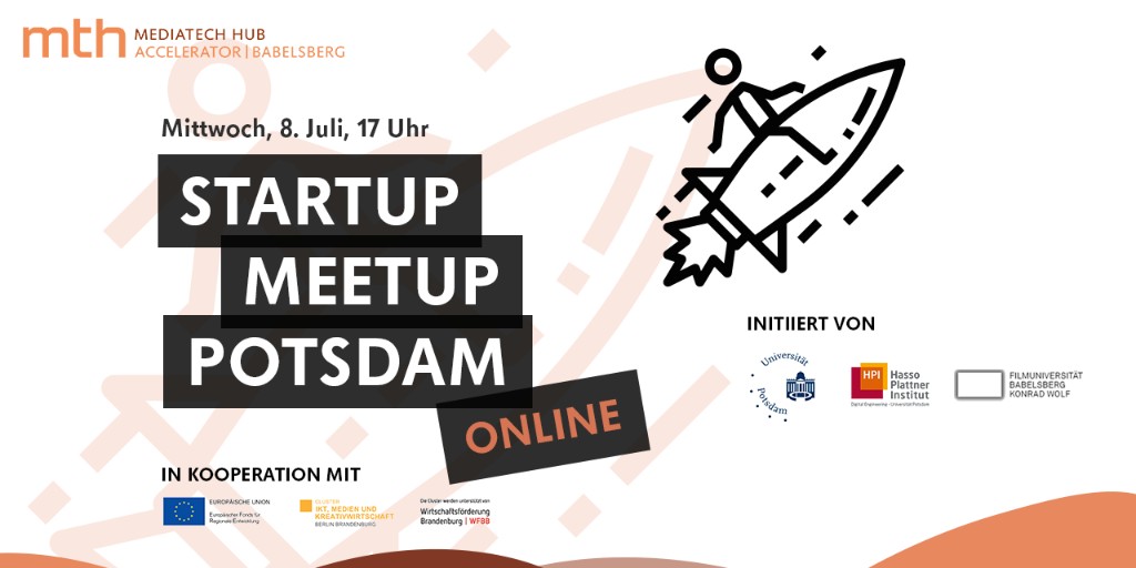 WFBBrandenburg's tweet photo. In #Kooperation mit dem #Cluster #DigitalBB veranstaltet der @MediaTech_Hub #Accelerator am 8.7. das #Startup #Meetup #Potsdam. Diesmal #pitchen https://t.co/QelkT75dTR, #MARKTKOST, @yoona_tech. Zu Gast Christian Marx @potsdamtransfer 

Jetzt anmelden 👉 https://t.co/FUPTUkGWpj https://t.co/OFEZMMoOi0