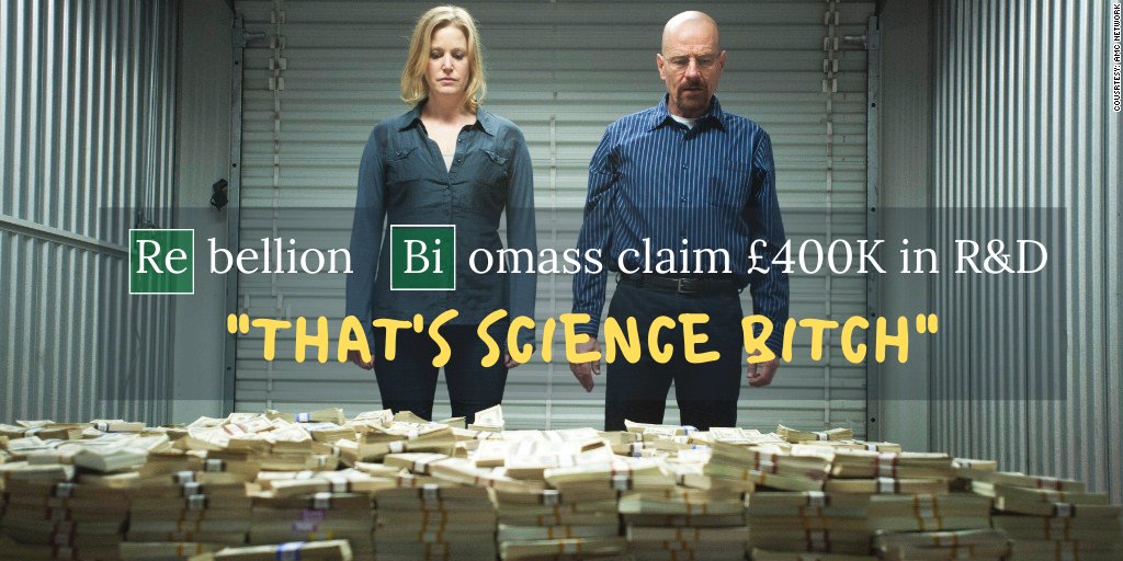 TimJohnsonCTA's tweet photo. Now this is science, b#tch. ✊ 

Check out this interview with Bashir, an investor with Rebellion Biomass - who claimed a staggering £400K in R&amp;D: 

https://t.co/hsmj1aoyu7 

#Accountingandaccountants #RDTaxClaim #Biomass #OwnIt https://t.co/wqr4MzMZET