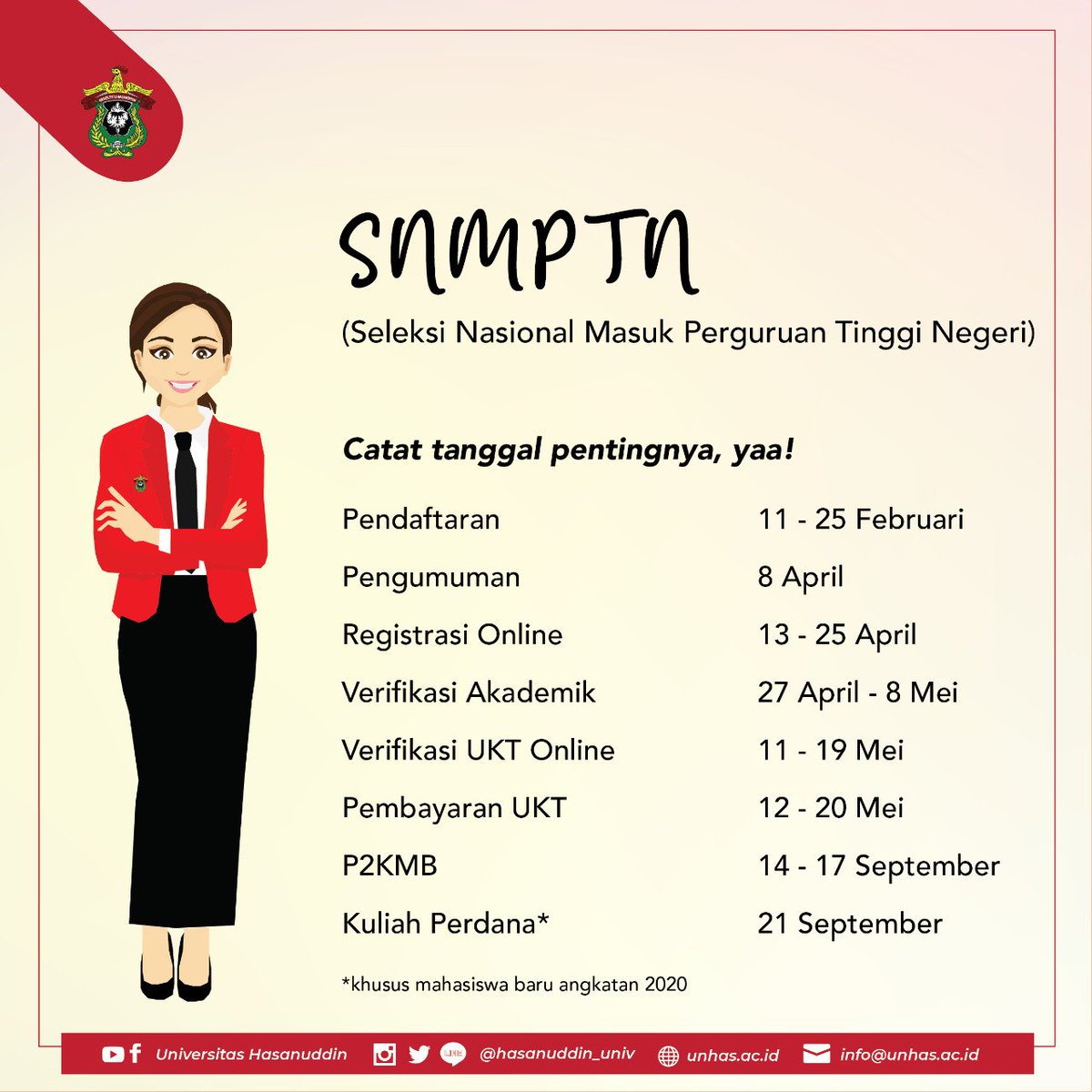 Univ Hasanuddin On Twitter Mana Nih Suaranya Pejuang Unhas Sehubungan Dengan Pandemi Covid 19 Maka Sejumlah Jadwal Yang Telah Ditetapkan Sebelumnya Terpaksa Diundur Yuk Cek Jadwal Penerimaan Mahasiswa Baru Tahun Akademik 2020 2021
