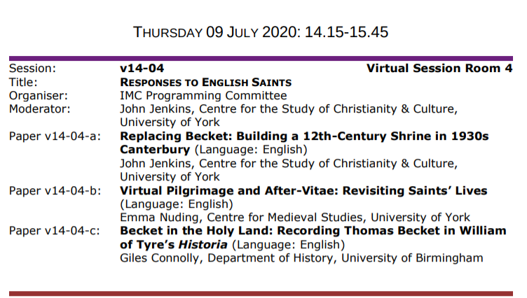 EKNuding's tweet photo. Excitedly prepping for #imc2020

On a SAINTS EXTRAVAGANZA panel with @Armentarius and @ConnollyGiles 

Hear how the St Pega, sister of Guthlac of Crowland, gets demonically re-imagined in the 13th c.

THURS 9th 2.15 pm GMT+1

@IMC_Leeds #medievaltwitter https://t.co/Uw9Dsa1Ifx