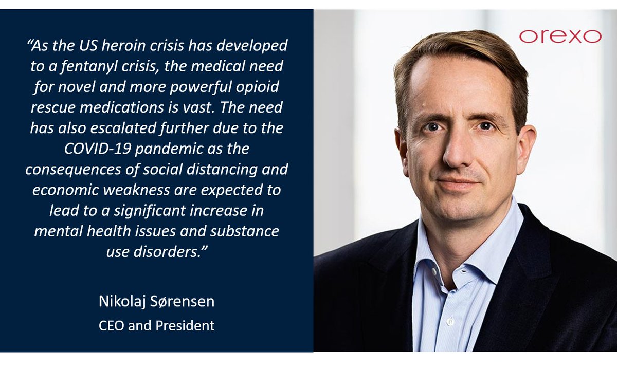 OrexoABpubl's tweet photo. This morning we released positive results from the human PK study of our nalmefene opioid overdose rescue medication, OX125, which may provide an effective response to long acting opioids such as fentanyl. 
Read the release here: https://t.co/bjXGRLDNzI #addiction #opioidcrisis https://t.co/QPkNxSPBgG