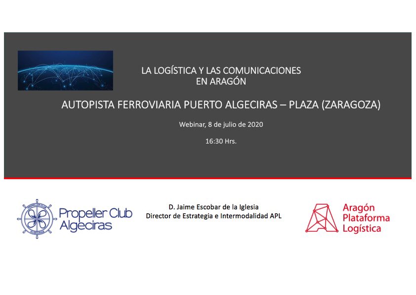 PropellerALG's tweet photo. Nuestro próximo webinar con un tema de actualidad: Autopistas Ferroviarias, la conexion con Zaragoza. https://t.co/TPmGRig5NM