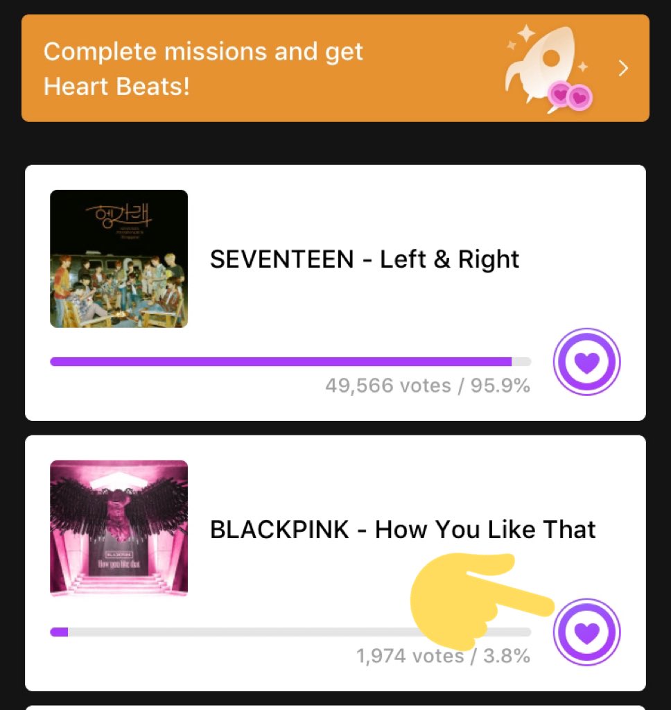 [Show! Music Core x MuBeat Pre-Voting] Voting is now on-going for this week! Let’s win this BLINKS!DownloadAndroid :  http://bit.ly/3bYJbix IOS:  http://apple.co/34aChDS Tutorial:  https://bit.ly/31tLLen  #BLACKPINK    @ygofficialblink  @BLACKPINK