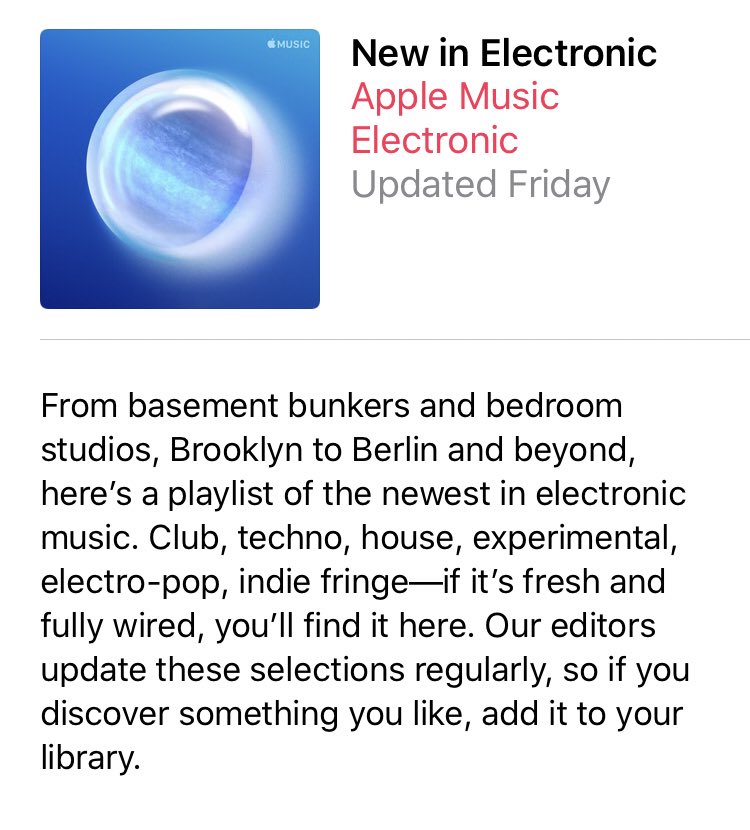 Double whammy! Thanks to @AppleMusic for including Warrior in their ‘New in Electronic’ & ‘Future Sounds’ playlists 🖤