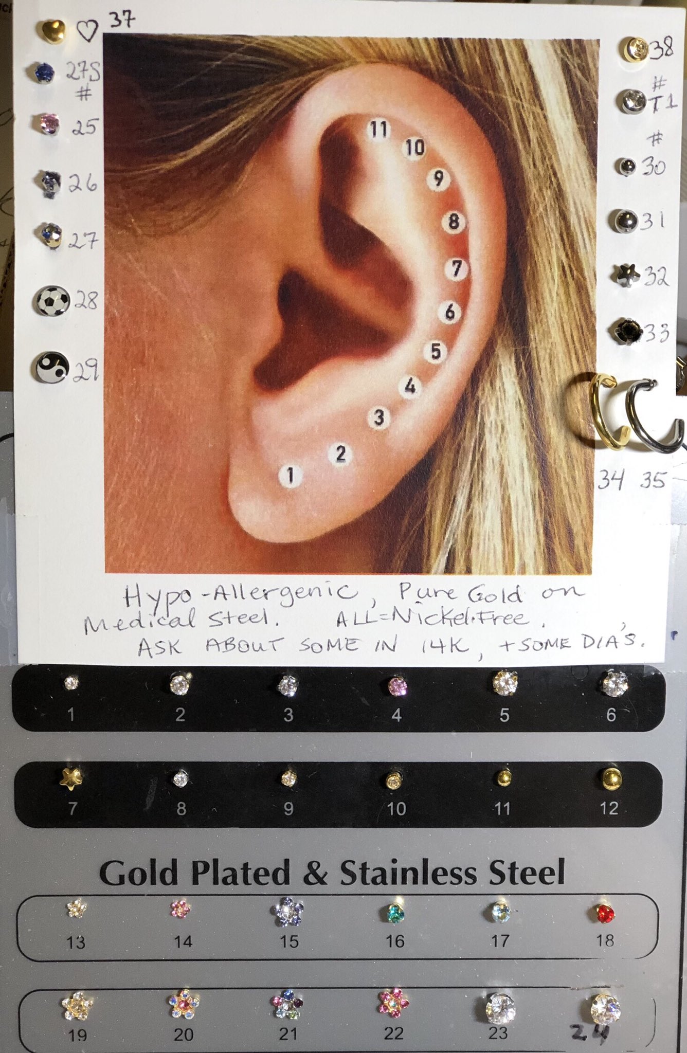 NPW Painless Colorful Piercings 8 Count 