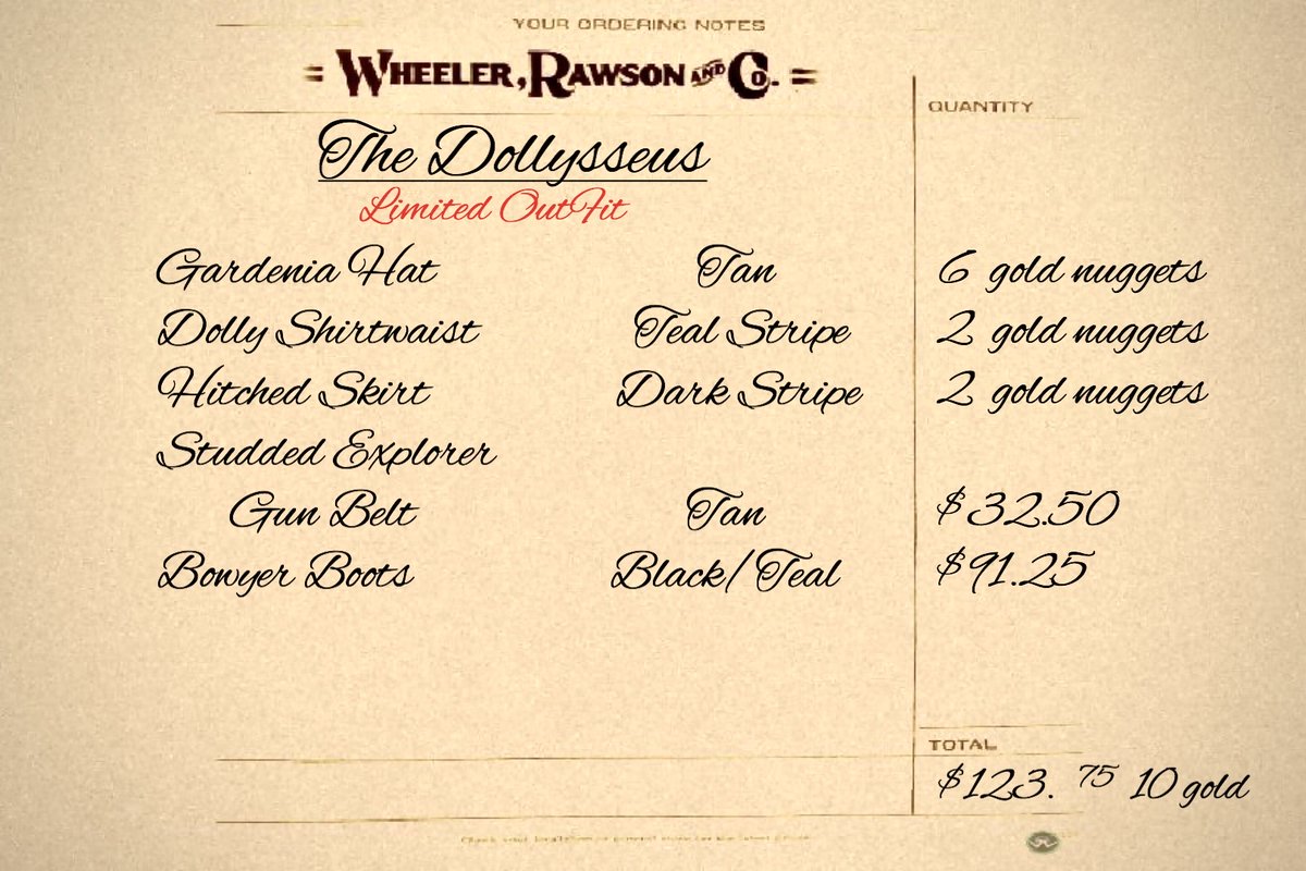 Candysseus's tweet image. Hitched in Teal #CandyColours
#RedDeadFits #LIMITEDITEMS 

THE DOLLYSSEUS

#WRCOutfitters #MissCandyLicious 🍭
📸#SweetAsPhotos #NoFilters #RDR2Online  #RedDeadOnline #RedDeadFashion